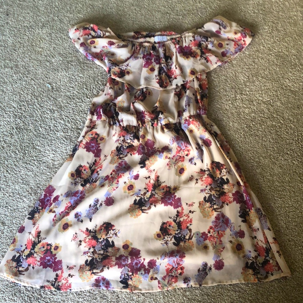 Tobi off the shoulder floral mini sundress, size S